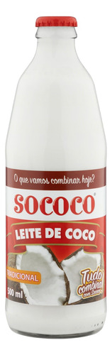 Leite de Coco Tradicional Sococo Vidro 500ml