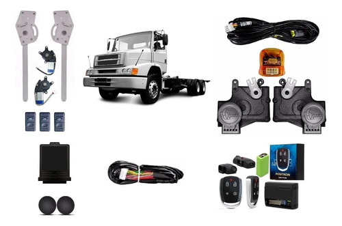 Vidro Eletrico Mb 1620 2001 Em Diante 24v+trava Tragi+tx 24v