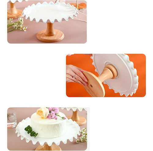 Porta Tortas Base Para Cupcakes Base Para Torta C/tapa 21cm Base De Torta Porta Cupcake Base Para Tortas Madera Circular Transportador De Tortas Alzadores Candy Bar Base Para Cupcakes Pasteleriuscl