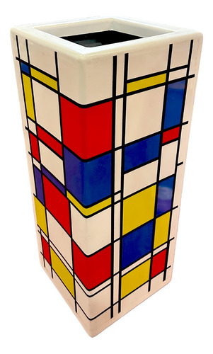 Maceta Diseño Piet Mondrian - Fibra De Vidrio 100x40x40 Cm