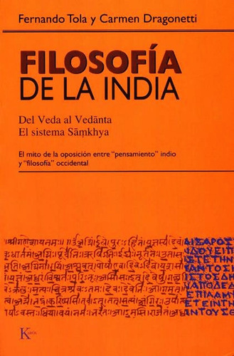 Filosofia De La India - Fernando Tola - Carmen Dragonetti