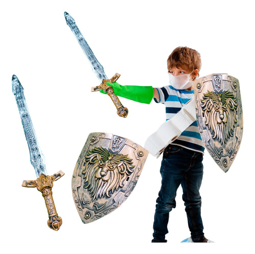 Espada Medieval + Escudo Set Juguete Niños Premium