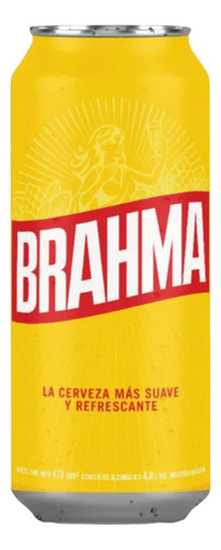 Cerveza Brahma Lata Amarilla De 473ml, Pack 12u