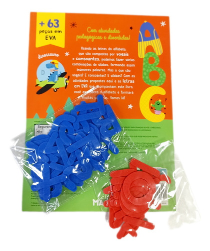Livro Infantil Descobrindo O Alfabeto Com 63 Peças Eva ( Usando As Letras Do Alfabeto) + Meu Livro Ábaco Com 50 Peças.