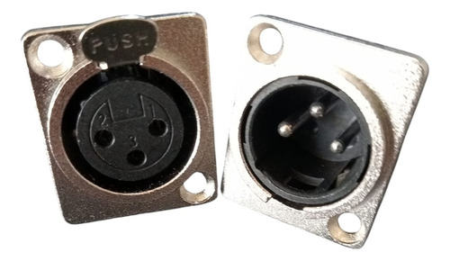 Conectores Metalicos Compatible Con Xlr Canon Dmx De Calidad 1 Macho 1 Hembra