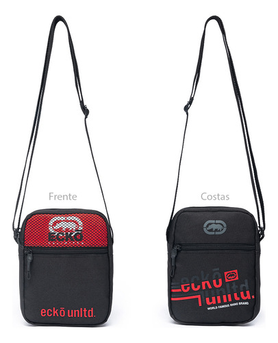 Bolsa Transversal Casual Lateral Tira Colo Shoulder Bag Cor Preto Desenho Do Tecido Lisa