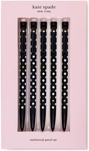 Kate Spade New York Black Plastic Mechanical Pencil Set Of 5