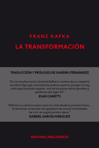 La Transformación, De Franz Kafka. Editorial Navona, Tapa Blanda En Español