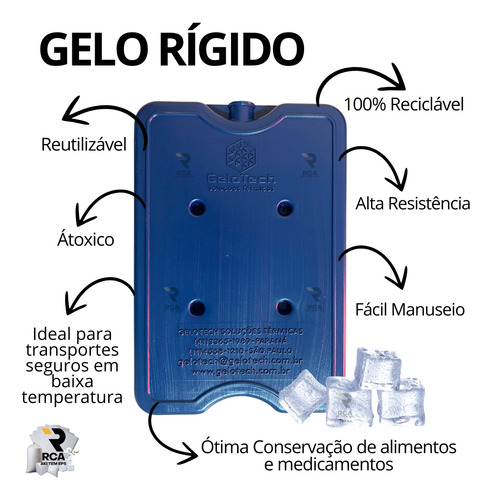 Gelo Artificial Rígido 550ml 2 Unids Reutilizavel Placa Gelo