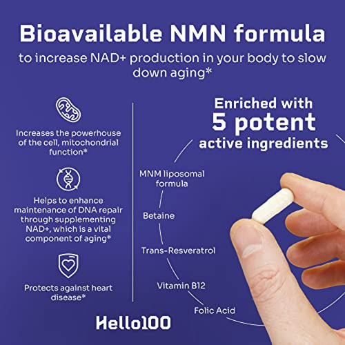 Imagen 5 de 7 de Suplemento Vitamina B3 Suplemento Nmn Liposomal Hello100, 5