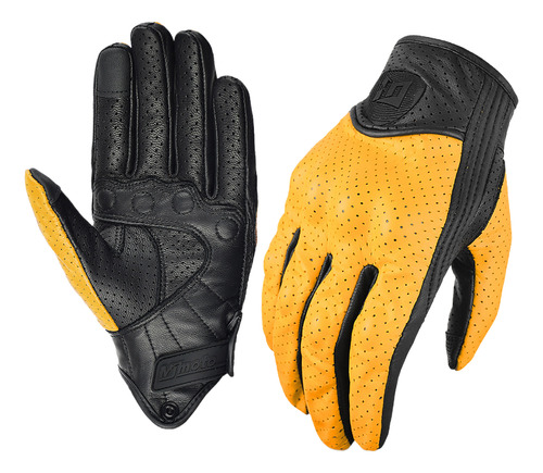 Guantes Para Moto, Piel, Transpirables, De Verano, Punching