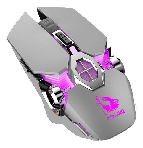 Mouse gamer inalámbrico recargable Free Wolf  X13 gray