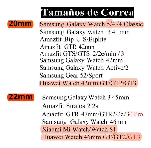 Amazfit GTR 3 3 Pro Stratos 3 GTR2 GTS 2 Mini correa de reloj Huawei Watch  3 2 GT3 GT2e GT2 Pro correa de reloj Fossil Gen 6 5 4 3 Q correa de reloj -   España