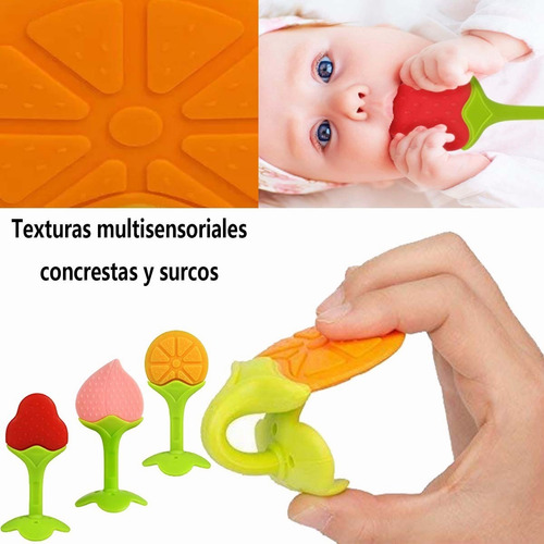 Imagen 3 de 10 de Mordedor De Silicona Rasca Encía Primeros Dientes Bebé Set 3