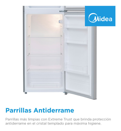 Midea Mdrt210ccnls Refrigerador Con Freezer Color Gris Con Capacidad De 8ft³ 127v