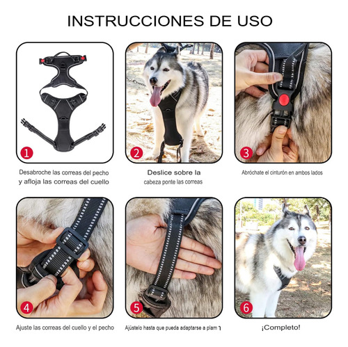 Arnes Para Perro Pechera Anti Tirones Reflectante Con Correa