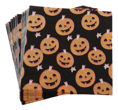 40pcs Feliz Halloween Calabaza Servilleta De Papel