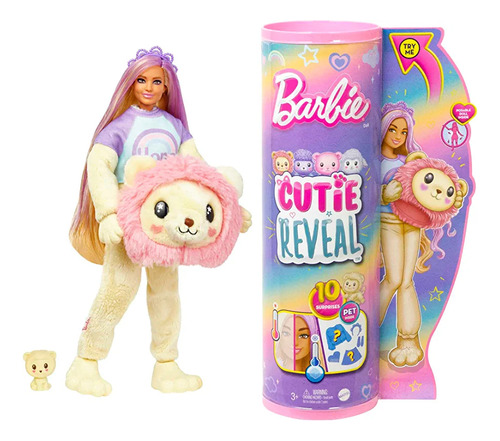 Barbie Cutie Reveal Muñeca Disfraz León 10 Sorpresas.