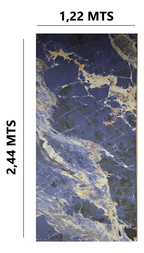 Placa Revestimiento Pvc Simil Marmol 1,22x2,44 Azzurro