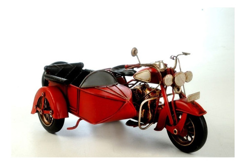 Moto Con Sidecar Antiguo Réplica Decorativos