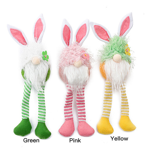 Yellow Led Gnome Santa Plush Decor 35x9x9cm