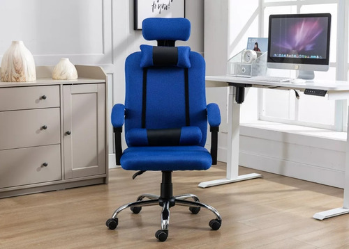 Silla Game De Escritorio Starway Ergonómica Azul Con Tapiza Material del tapizado Malla