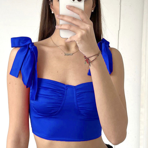 Camiseta Playera Para Mujer Cuello Cuadrado Pajarita Tirante