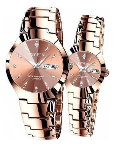 Reloj De Cuarzo For Hombre Mujer Pareja Regalo 2 Piezas