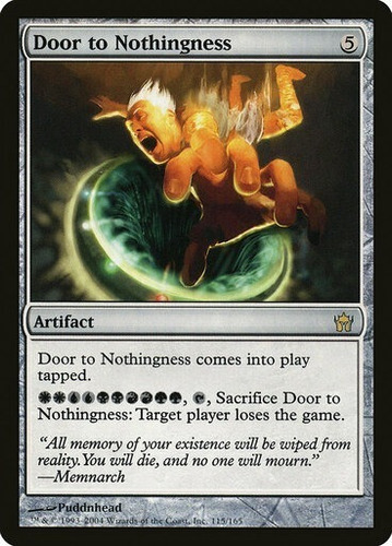 Magic Mtg Door To Nothingness - Fifth Dawn