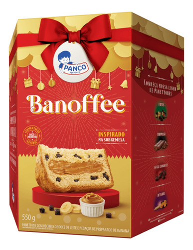 Panettone Banoffee Doce De Leite Com Banana Panco 550 Grs