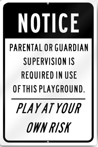 Parent Guardian Playground Sign 12  Amplia X 18  Alto Pesado