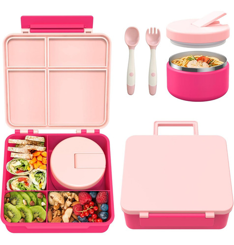 Caja Bento Con Termo De Sopa, Contenedores Infantiles 4 Comp