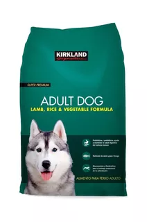 Alimento Kirkland Signature Super Premium para perro adulto sabor cordero, arroz y vegetales en bolsa de 18kg
