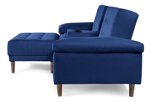 Sala Modular Praia Makora Essentials De Lino Reversible Color Azul