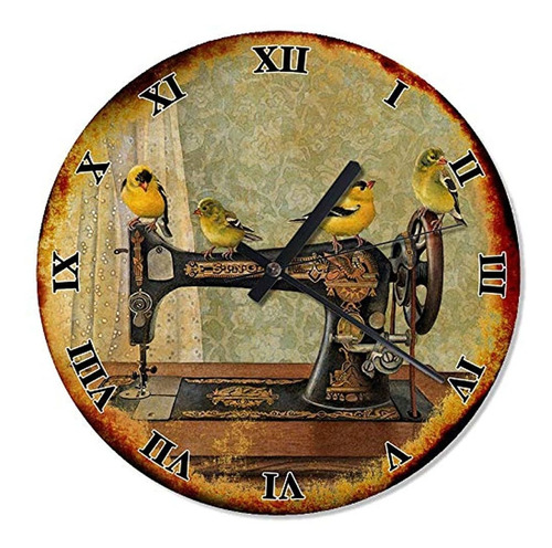 Reloj De Madera Para Pared De 11.8in Imagen Máquina De Coser