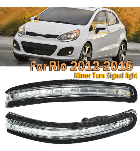 1 Par De Espejos Retrovisores Led T Para Kia Rio 2012-16 876