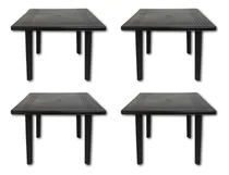 Comprar Kit 4 Mesas Quadrada Desmontável Plástica Preta Área Lazer