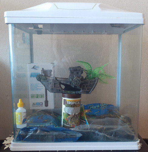 Acuario Vidrio Curvo 40 Litros Pez Wanglong R380 Completo