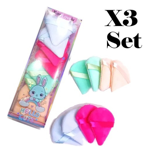 Set 8 Borlas Triangulares Para Polvo Kiss Lovely