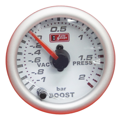 Reloj Presión De Turbo Bar Fondo Blanco 7 Colores Autogauge