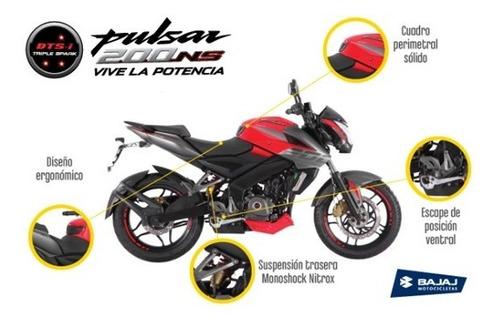 Imagen 7 de 8 de Bajaj Rouser 200 Ns - 0 Km - No Cb 250 Ni Tnt- Bonetto Motos