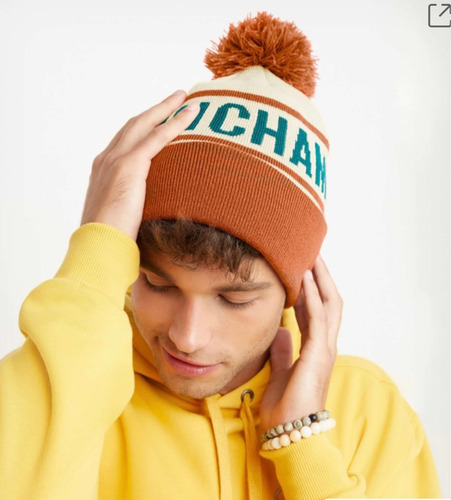 Champion Gorro Beanie Cuff Pom, Block Champion Au7m Bco Nja