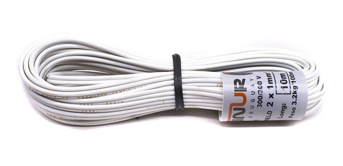 Cable Gemelo 2x1mm Blanco 10m Cablinu Flge2x1b10