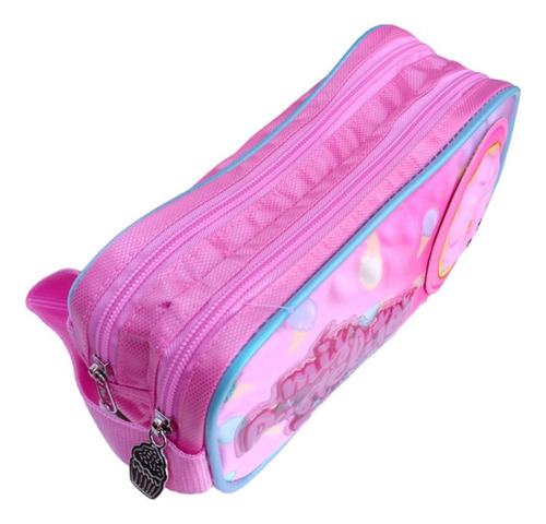 Set Kit Mochila Primaria, Lonchera Y Lapicera Mis Pastelitos Color Rosa Diseño De La Tela Mis Pastelitos Apachurrable