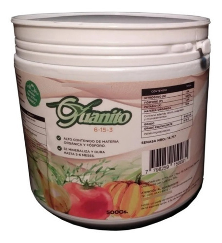 Guanito Fertilizante Orgánico Floración 500g Growshop Grow