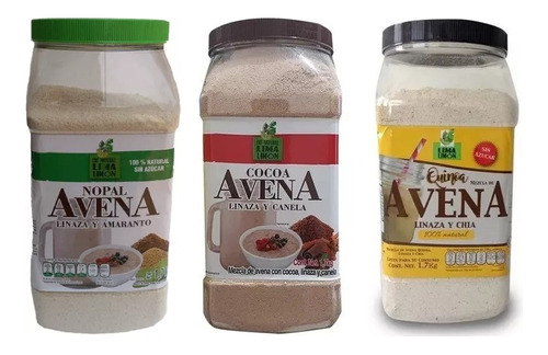 Avena Natural Sin Azúcar Nopal Quinoa Y Cocoa 3 Pzas De 1.7k