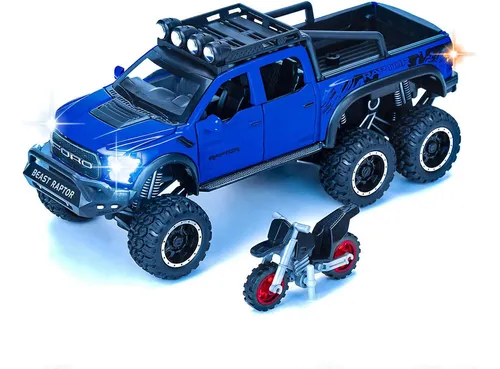 Camion De Juguete Ranfly Modelo F150, De Metal, Con Moto Ab