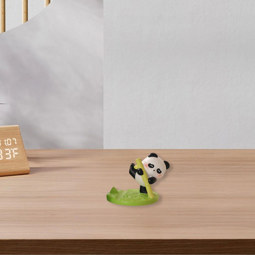 Panda Estatueta Suporte De Telefone Panda Segurando Bambu