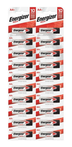 20 X Pilas Alcalinas Aa Energizer Max Blisters San Martin