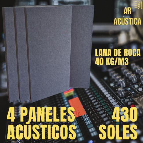 Paneles Acústicos - Pack 4 (lana De Roca)